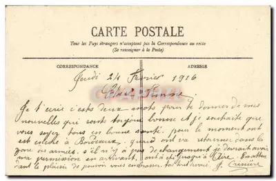 Bordeaux - Quai Louis XVIII — widok miejski z tramwajami i budynkami — wydawca BR, nr 2457 — Rewers