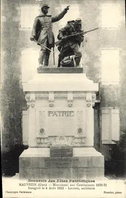 Mauvezin (Gers) — Monumento aos Combatentes 1870-71 — Fototipia Parisienne