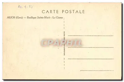 Auch (Gers) — Basílica de Santa Maria — O Coro — Héliogravure C. Macon — Verso