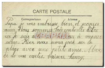 Côte d'Argent - SANGUINET (Landes) - Bord de l'Élong — widok plaży z samolotem w locie — Rewers