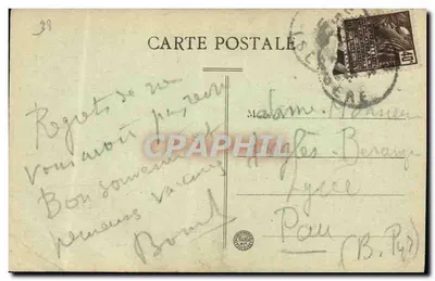Bilhete postal antigo Environs de Mens Le Mont Aiguille — Verso