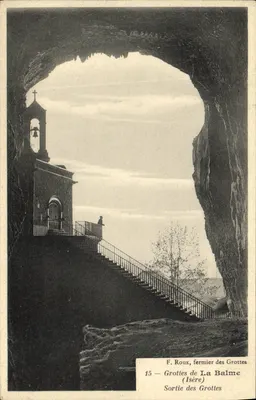 Saída das Grutas — La Balme (Isère) — F. Roux, agricultor das Grutas