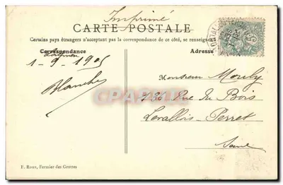 La Balme (Isère) — Entrada das Grutas — B.P. PARIS — Verso