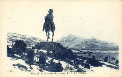 Estátua de Napoleão I em Laffrey — editor A. Hourlier, Grenoble, número de série 5581.20