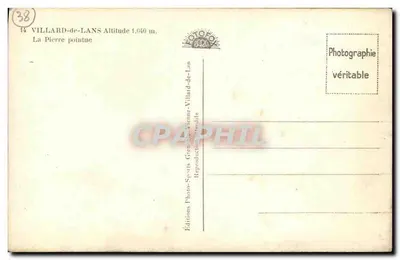 La Pierre Pointue — Villard-de-Lans — Edições Vienne-Villard-de-Lans — Verso