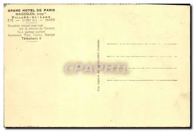 Villard-de-Lans — GRAND HOTEL DE PARIS — jego lasy — Rewers