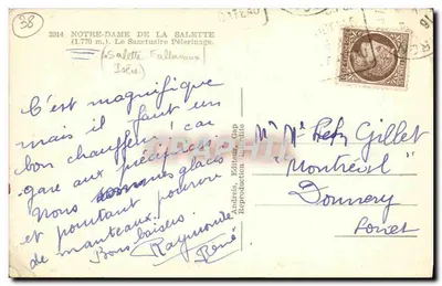 Notre-Dame de la Salette — Sanctuaire pèlerinage — Andréis, Éditeur, Gap — Verso