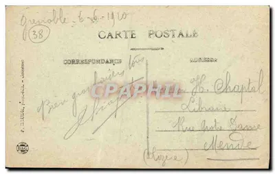 Grenoble — Plac Bastilli i Cours St-André — P. CAUDE, n°409 — Rewers