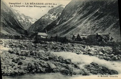 Dauphiné – LA BÉRARDE (1738 m.) – A Capela e os Etançons – A. Mollaret, Grenoble