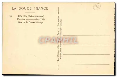 Fonte Monumental — Rouen (Seine-Inférieure) — Les Éditions d'Art Yvon, Paris — Verso