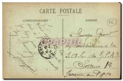 Rouen — Ogólny widok, wykonany z boku Bonsecours — C. V. - 485 — Rewers