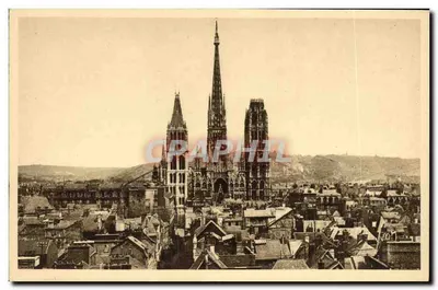 Rouen — Vista geral da Cidade e da Catedral — Edições d'Art Martel
