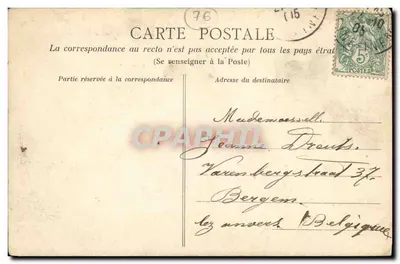 Rouen — Palácio de Justiça. Conjunto da Rue aux Juifs — Bromotipia C. V. n° 427 — Verso