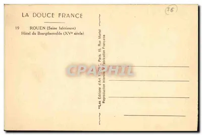 Hotel do Bourgtheroulde — Rouen (Seine Inférieure) — Yvon, n°19 — Verso