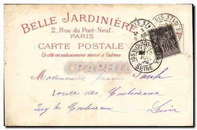 Bilhete postal antigo Souvenir de la Belle Jardiniere Paris La mode en 1900 — Verso