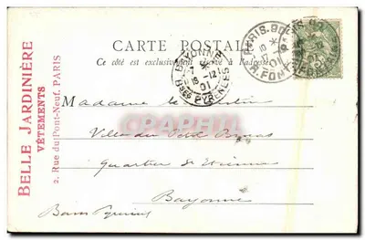 Wereldtentoonstelling van 1900 - Roemenië — Herinnering aan de Belle Jardinière, Parijs — Achterkant