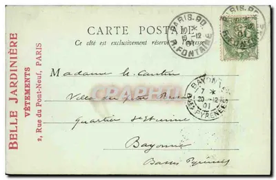 El Viejo París. El Parvis de San Julián — Souvenir de la Belle Jardinière París — editor Baschet — Reverso