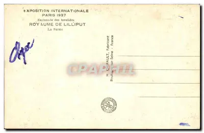 리리푸트 왕국의 농장 — 파리 국제 박람회 1937 — H. 카일포, 부르송-sur-세인 — 뒷면