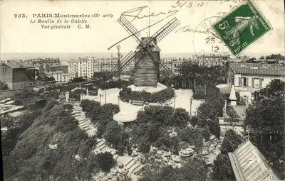 Paris-Montmartre (18e arrt) — O Moulin de la Galette — Vista geral — G. M.