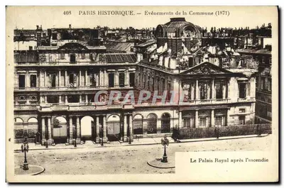 O Palácio Real após o incêndio — Histórico de Paris — Eventos da Comuna (1871) — n° 408