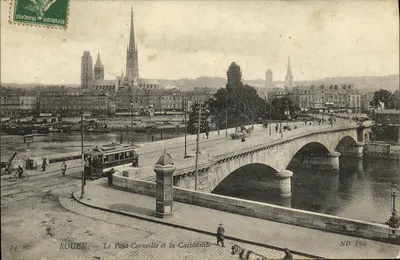 Rouen — O Ponte Corneille e a Catedral — ND Phot