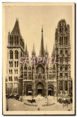 A Catedral Nossa Senhora de Rouen — vista da fachada — Edições de Arte 'Yvon', n°120, Coleção 'Normandia'