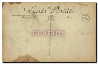 Bilhete postal antigo Rouen O Ponte de Pedra e os Quais — Verso