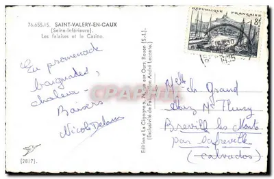 Saint-Valery-en-Caux — Le scogliere e il Casinò — Edizione La Cigogne — Verso