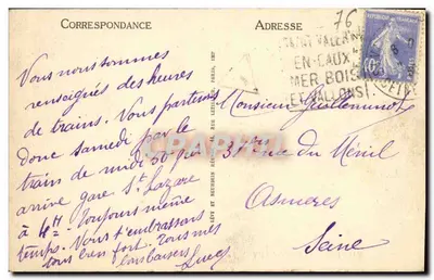 Saint-Valéry-en-Caux — Widok na Stary Port z Hotelu Rotonde — LL — Rewers