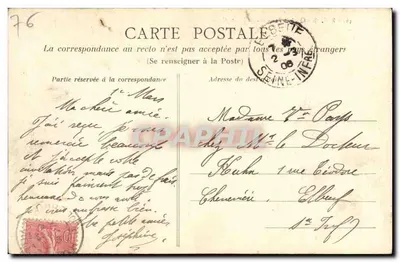 Rouen - Quai de Paris i brzeg Świętej Katarzyny — wydawca A. L. M. nr 461 — Rewers