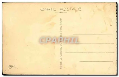 Stara pocztówka Katedra w Rouen — zestaw — Rewers