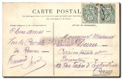Rouen - Place de la Pucelle — wydawca E.D., nr 325 — Rewers