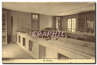Escola Primária Superior e Profissional de Meninos de Rouen — A Sala de Manipulação de Química — Éditions Tourte et Petitjean, Paris