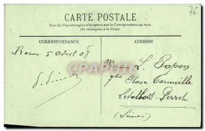 Rouen — A Catedral — A Fachada — LL. — Editor LL. — N° 150 — Verso