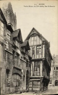 Rouen — Velha Casa do Século XV, Rue St-Romain — Cartas 'La Gigogne', Editor Durand, n° 315