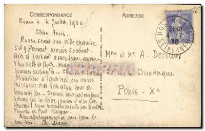 Rouen — Kościół Świętego Maclou widziany z Katedry — LL, n° 265 — Rewers