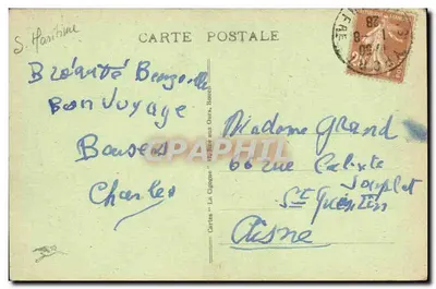 Katedra w ROUEN — Szczegół fasady z XVI wieku — Karty 'La Cigogne' nr 161 — Rewers