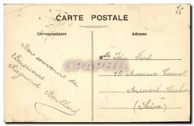 Bilhete postal antigo Rouen Igreja de São Ouen Vista Geral — Verso