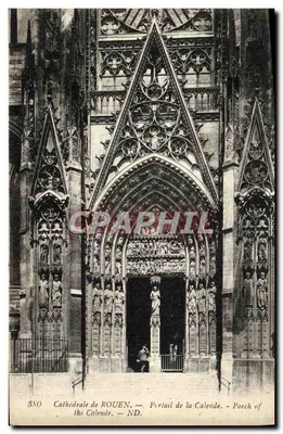 Catedral de ROUEN — Portal da Calende — editor não identificado, n° de série 380