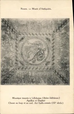 Rouen — Museu de Antiguidades — Mosaico de Apolo e Dafne (século III)
