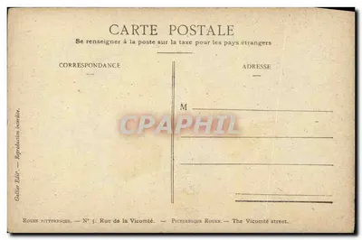 Rouen — Rue de la Vicomté — Gallier Éditeur — Rewers