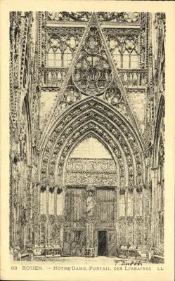 Rouen — Notre-Dame. Portail des Libraires — T. Dubot, LL, n°63