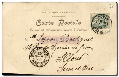 Rouen — Portal Calende (Katedra) — Collect. des Nouvelles Galeries N° 34 — Rewers