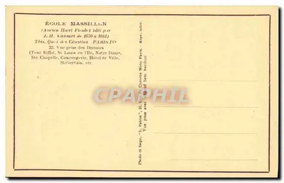 Visão de Paris — Torre Eiffel, Notre-Dame, Hotel de Ville — Éditeur Patras, n°23 — Verso