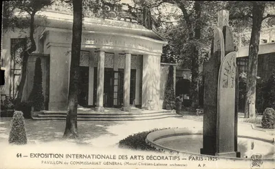 Pavilhão do Comissariado Geral — Exposição Internacional dos Artes Decorativas — Paris 1925 — Marcel Chrétien-Lalanne, arquiteto