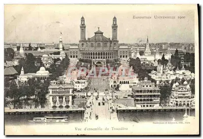 Visão geral do Trocadéro — Exposição Universal de 1900 — Dambuyant e Gulgward, editor