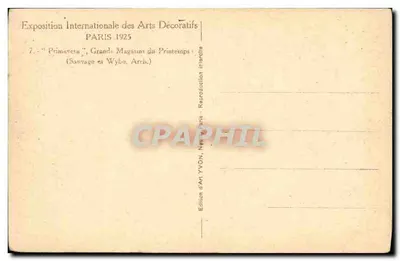Primavera - Atelier d'Art dos Grandes Magasins du Printemps — Exposição Internacional dos Artes Decorativas, Paris 1925 — Verso