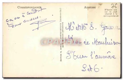 Forces-les-Eaux — Interior da Igreja — Edição R. Duriez — Verso