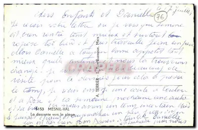 A descida para a praia — Mesnil-Val — A. Terrier, 5 Rue Buziaux — Verso