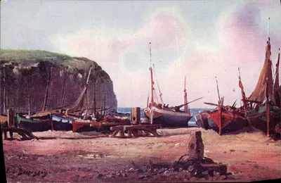 Barcos de pesca — Normandia — Editor Eug. Bourgeois, S.V.I.B. N°4